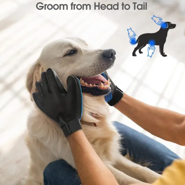 d Pet Grooming Gloves Silicone Deshedding Brush Mitt Efficient Hair Remover For Dogs, Cats Five Finger Design Massager For Long & Short Fur, Mess- For Long/Short Hair - 1 Pair (Right-Hand) d Pet Grooming Gloves Silicone Deshedding Brush Mitt Efficient Hair Remover For Dogs, Cats Five Finger Design Massager For Long & Short Fur, Mess- For Long/Short Hair - 1 Pair (Right-Hand)