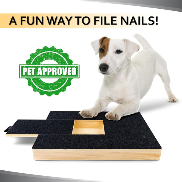 Dog Nail Trimmer Scratch Pad - Dog Nail Trimmer Board With Sandpaper & Drawer, Paws Scratchpad For Dogs & Cats, Puppy Paw Scratcher For Nail Filing Trimming & Pet Claws Care