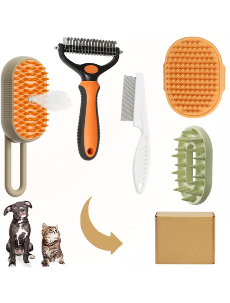 5 Pack Cloud Care Cat Steam Brush Kit - Spritz Defur Comb For Cats, Water Steam Brush For Dogs, Cloud Care Brush For Cats - Matted Fur Dematting Tool 5 Pack Cloud Care Cat Steam Brush Kit - Spritz Defur Comb For Cats, Water Steam Brush For Dogs, Cloud Care Brush For Cats - Matted Fur Dematting Tool