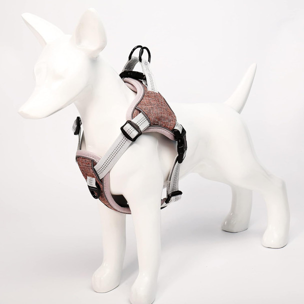 Pet'S Merit Dog Harness. Adjustable Soft Padded No-Pull Dog Vest. Luxury Reflective Dogs Harness In Brown Color And Large Size
