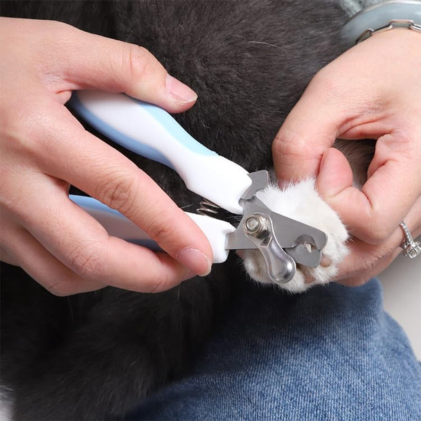 Dog & Cat Pets Nail Clippers And Trimmers Suitable For Medium To Large Dogs, Cats, Rabbits And Guinea Pigs - Safety Lock/Protective Guard To Avoid Overcutting (Blue)