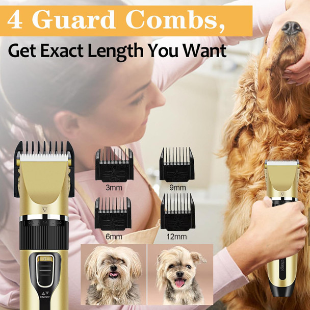 Gufamily Dog Clippers Low Noise Dog Shaver Cordless Cat Trimmer Quiet Dog Grooming Clippers Professional Pet Hair Grooming Kit With Pet Nail Clipper For Dogs Cats