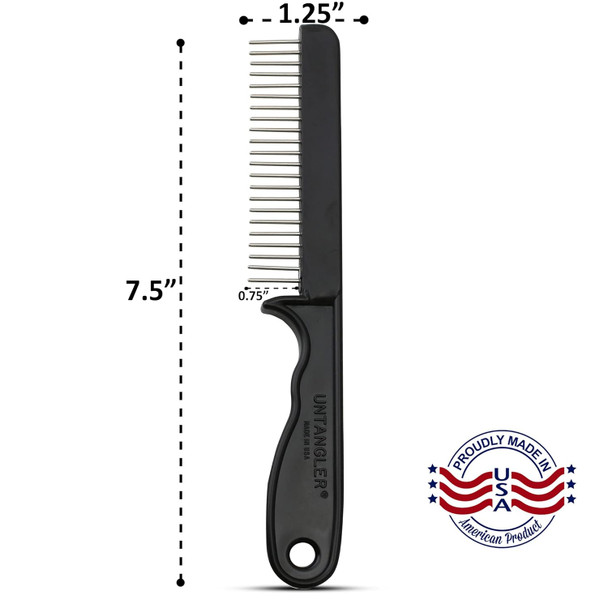 Super-Groom Combs With Smooth Rotating Teeth For Painless Mat Removal (Black, 22 Coarse-Teeth)