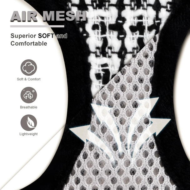 Small Dog Harness And Leash Set, No Pull No Chock Soft Mesh Breathable Adjustable Dog Vest Harnesses Plaid For Puppies Small Dogs Cats Animals