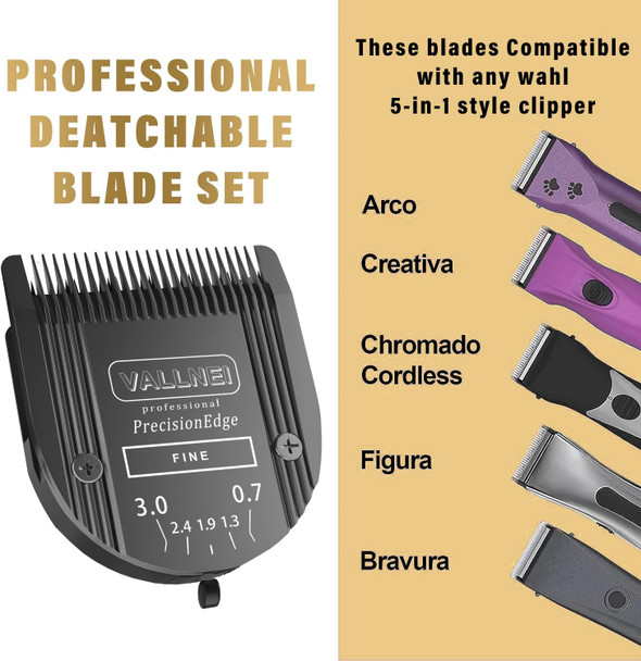 10 Detachable Pet Dog Grooming Ceramic Blades Compatible With Oster A5,Wahl Km10 Series Clipper,Cut Length 1/100 To 1/16 In 10 Detachable Pet Dog Grooming Ceramic Blades Compatible With Oster A5,Wahl Km10 Series Clipper,Cut Length 1/100 To 1/16 In