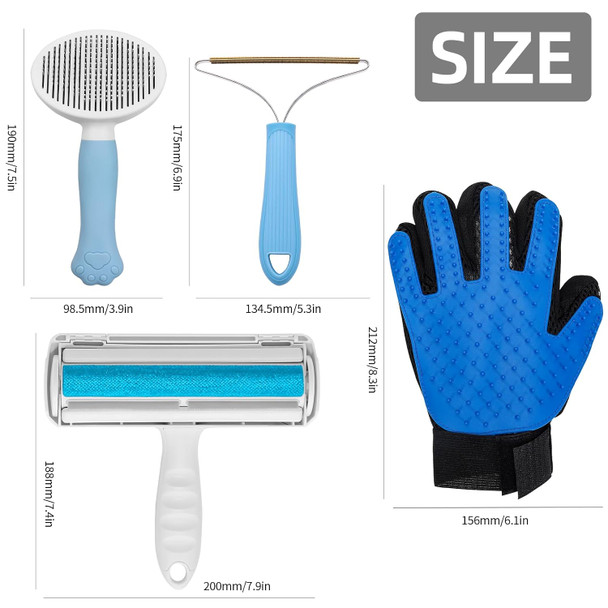 Pet Hair Remover,Roller, Cat Brush,Pet Fur Remover And Dog Grooming Gloves,Animal Hair Removal Tools For Furniture 5In 1Package