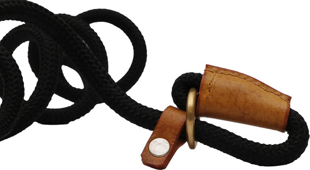 I Dog Training Slip Leash Lead I Strong & Soft 3/8 X 5 Ft Braided Durable Rope With Natural Leather Trims I No Pull Walking Tracking Leash For Large Medium & Small Dogs I Hand Crafted