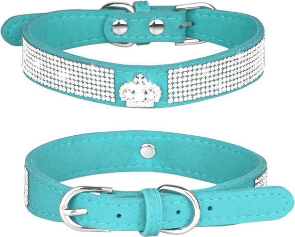 Haoyueer Haoyueer Rhinestone Dog Collar, Cute Dazzling Sparkling Soft Suede Leather Dog Cat Rhinestone Collar Crystal Diamond Pet Dog Puppy Collar (Xs, Blue-4) Haoyueer Haoyueer Rhinestone Dog Collar, Cute Dazzling Sparkling Soft Suede Leather Dog Cat Rhinestone Collar Crystal Diamond Pet Dog Puppy Collar (Xs, Blue-4)