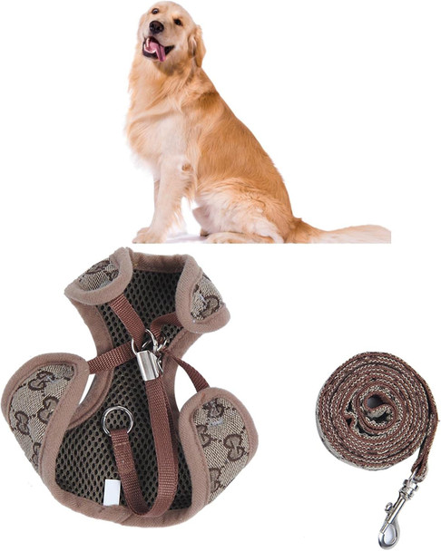 Dog Chest Harness Leash, Pet Harness Leash Breathable Escape Proof Safe Adjustable Polyester Dog Harness Heavy Duty Full Body No Pull Vest For Training, Walking, Jogging (L(90G/3.2Oz))