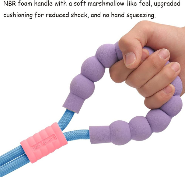 Hands Dog Leash, Shoulder Or Waist Leash For Dog Walking, Comfortable Holding With Nbr Foam Handle, Double Dog Rope Leash, Adjustable Dog Leash For Training Jogging Hiking(Blue)