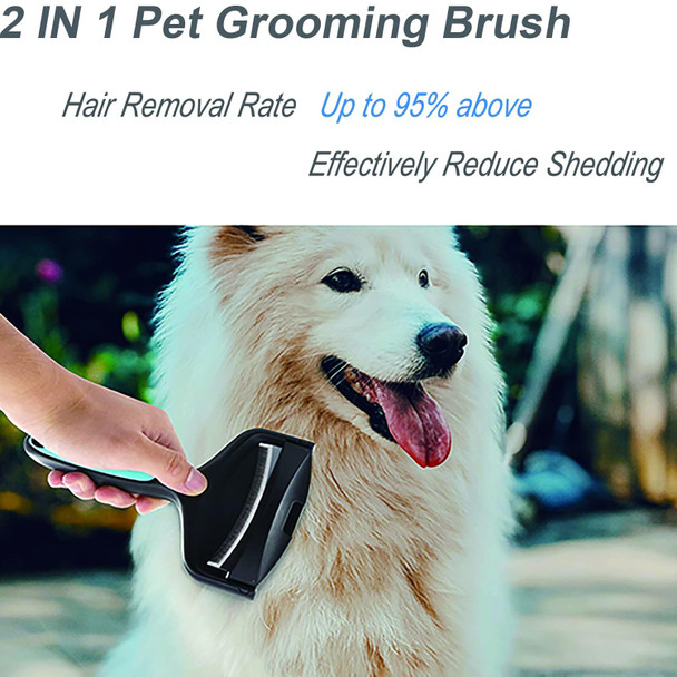 d Pet Grooming Brush, 2 In 1 Deshedding Tool For Cat And Dog, Undercoat Rake For Dogs, Double Sided Deshedding Brush Hair Efficient And Painless, Extra Wide (7.9-Inch)