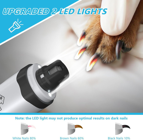 Dog Nail Grinder With Dog Nail Trimmers, Dog Nail Clippers Kit For Large Medium Small Dogs & Cats, Quiet Electric Pet Nail Grinder With Light, 2-Speed Usb Rechargeable Pet Paws Grooming Tool