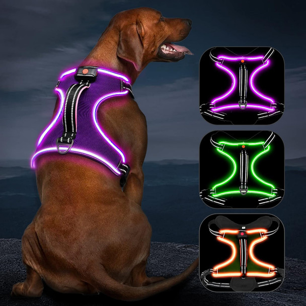 Light Up Dog Harness No Pull Led Dog Harness With Handle Vizbrite Rechargeable Lighted Dog Vest Harness For Small/Medium/Large/X-Large Size Dogs No Pull, 4 Point Adjustable Dog Harness Light Up Dog Harness No Pull Led Dog Harness With Handle Vizbrite Rechargeable Lighted Dog Vest Harness For Small/Medium/Large/X-Large Size Dogs No Pull, 4 Point Adjustable Dog Harness