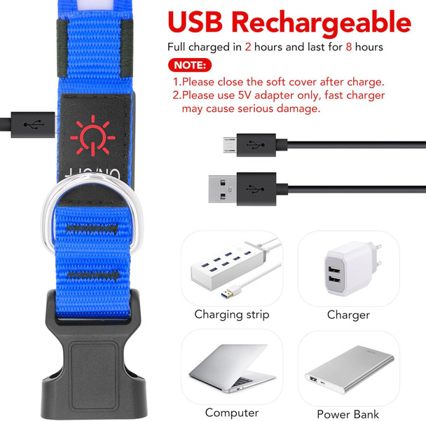Led Dog Collar, Light Up Dog Collar Adjustable Usb Rechargeable Super Bright Safety Light Glowing Collars For Dogs(Small,Blue) Led Dog Collar, Light Up Dog Collar Adjustable Usb Rechargeable Super Bright Safety Light Glowing Collars For Dogs(Small,Blue)