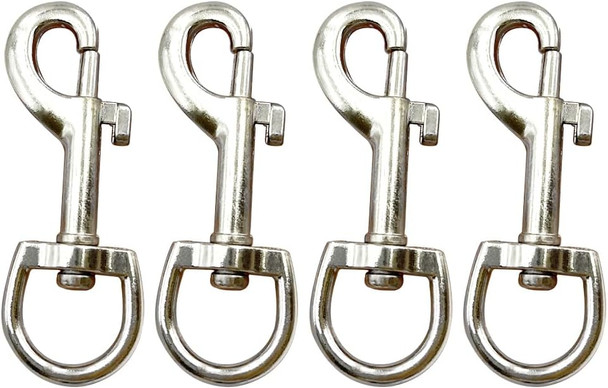 4 Pcs Silver Swivel Eye Bolt Snap Hooks Heavy Duty Dog Leash Clips Dog Leash Hook Trigger Clip Clasps For Dog Leashes, Backpacks, Straps, Harnesses (Round Ring)