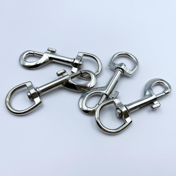 4 Pcs Silver Swivel Eye Bolt Snap Hooks Heavy Duty Dog Leash Clips Dog Leash Hook Trigger Clip Clasps For Dog Leashes, Backpacks, Straps, Harnesses (Round Ring)