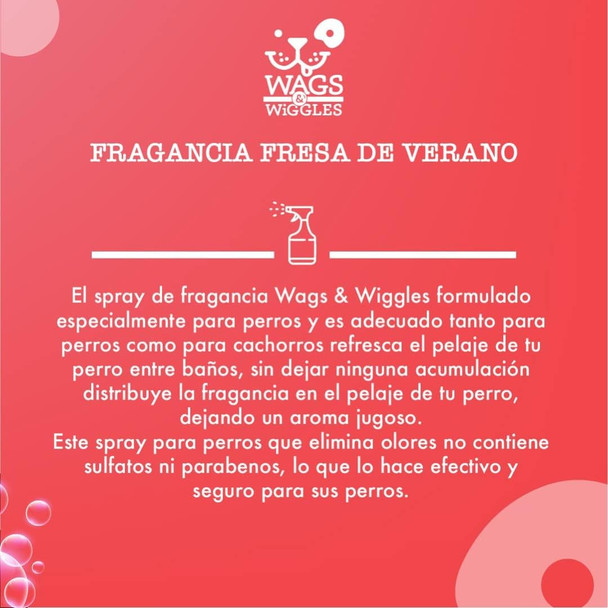 Wags & Wiggles Fragrance Mist For Dogs Dog Grooming Waterless Spray Summer Strawberry, 7 Oz Easy And Convenient Way To Freshen Your Pet Without A Bath
