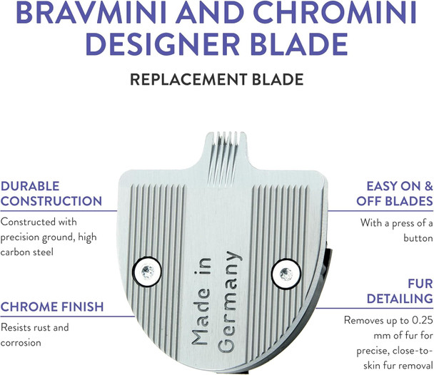 Wahl Professional Animal Designer Blade For Bravmini+ Pet, Dog, Cat & Horse Trimmers (#41590-7840) Replacement Blade - Trimmer Blade Replacement - With 1#30 Silver Blade Wahl Professional Animal Designer Blade For Bravmini+ Pet, Dog, Cat & Horse Trimmers (#41590-7840) Replacement Blade - Trimmer Blade Replacement - With 1#30 Silver Blade