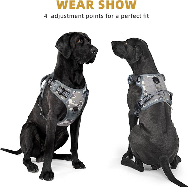 Tactical Dog Harness Waldseemuller Dog Harness For Large Dogs No Pull,Small Service Dogs In Training,Medium Military Dog Harness For Walking,Dog Harness Vest With Handle Easy To Control