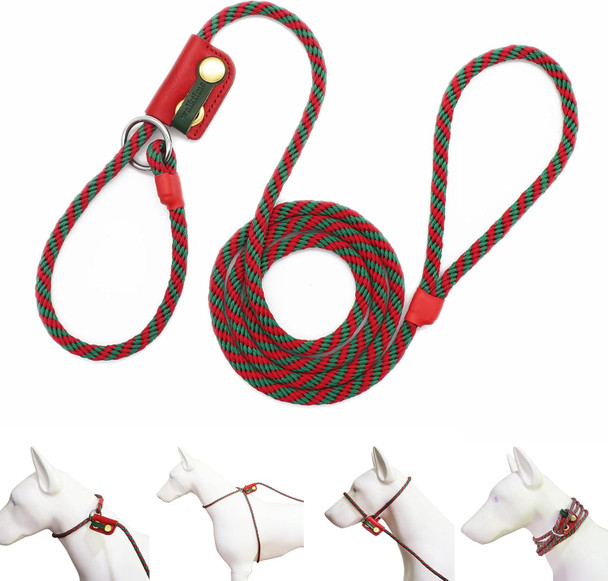 Slip Lead Dog Leash,Dog Harness And Leash Set For Walking - Head Collar With Rope Leash For Pulling - Diy Dog Scarf