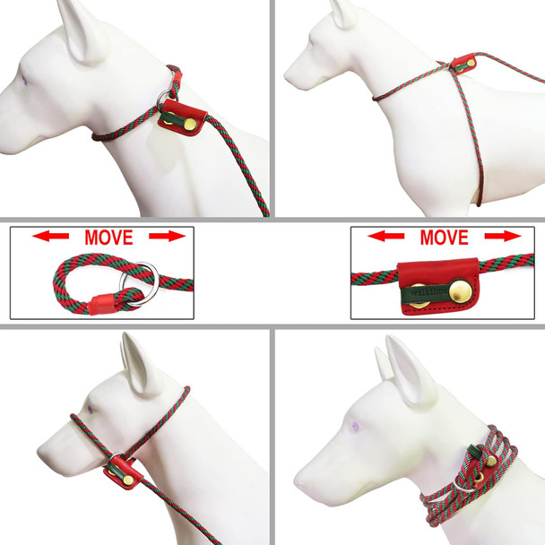 Slip Lead Dog Leash,Dog Harness And Leash Set For Walking - Head Collar With Rope Leash For Pulling - Diy Dog Scarf