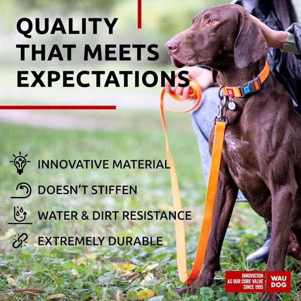 Waudog Waterproof Dog Leash 4 Ft / 6 Ft - Anti-Slip Dog Leash For Large Dogs, Small And Medium Dogs - Heavy Duty Dog Leash With Water And Dirt-Resistant - Long Or Short Dog Leashes For Boy & Girl Dogs