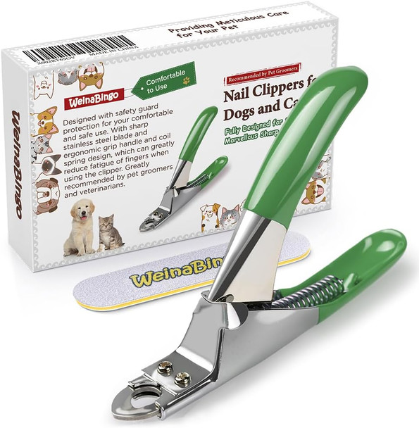 Dog Cat Pets Nail Clippers, Professional Pets Claw Trimmer With Nail File, Sharp Stainless Steel Blade, Sturdy Non Slip Handles - For Safe, Professional At Home Grooming