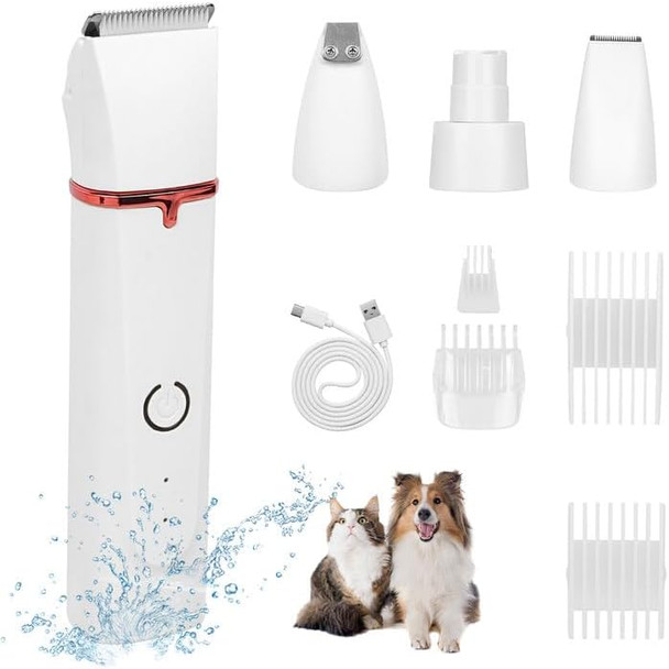 Electric Dog Paw Trimmer Dog Grooming Kit, 4 In 1 Paw Trimmer For Small Dogs Cats Grooming Quiet, Rechargeable And Plug-And-Play Paw Trimmer For Dogs Grooming Hair, Paws, Eyes, Ears, Face