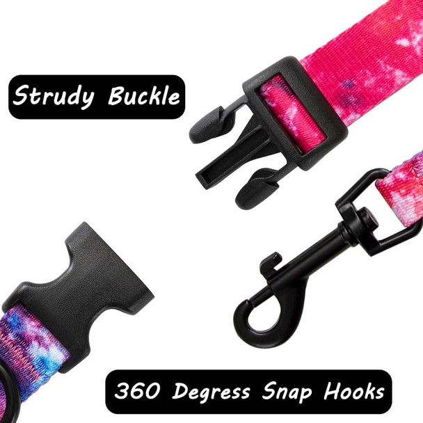 Tie Dye Dog Collar Pet Funny Dog Leash Set For Small Medium Large Dogs Tie Dye Collars (Medium(12''-14.5''))