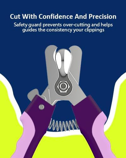 Wepet Pet Nail Clippers (No. 07-2), Professional Claw Trimmer, Scissor For Cats, Puppies, Kittens, Hamsters, Rabbits And Small Animals, Sharp, Safe, Small, Grey/Yellow