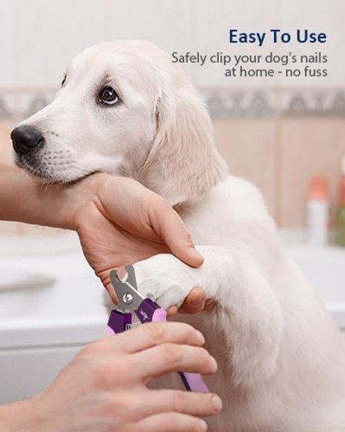 Wepet Dog Nail Clippers(U10.1), Dog Nail Trimmer Large Breed With Quick Sensor, Razor Sharp Blade Professional Pet Nail Clipper With Safety Guard And Nail File, Purple