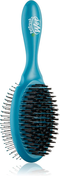 Wet Brush Ultimate Grooming Pet Brush, 2-In-1 Dual Sided Detangling Pet Brush - Ultra Soft Intelliflex Bristles Removes Loose Hair & Dirt - Pet Grooming Detangler Brush For Dogs, Cats, Rabbits - Teal