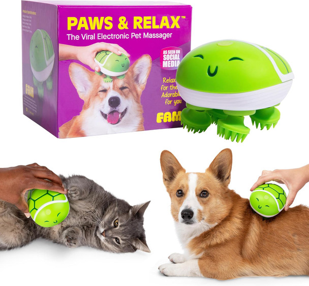 What Do You Meme Paws & Relax: The Adorable Turtle-Shaped Pet Massager, For Dogs & Cats