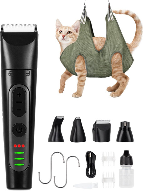 5-In-1 Dog Clippers For Grooming, Low Noise, Easy To Use, Usb Rechargeable, Waterproof, Suitable For Small Dogs And Cats