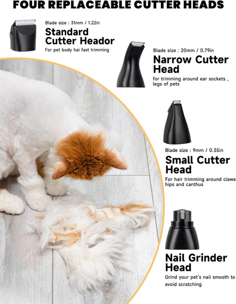 5-In-1 Dog Clippers For Grooming, Low Noise, Easy To Use, Usb Rechargeable, Waterproof, Suitable For Small Dogs And Cats