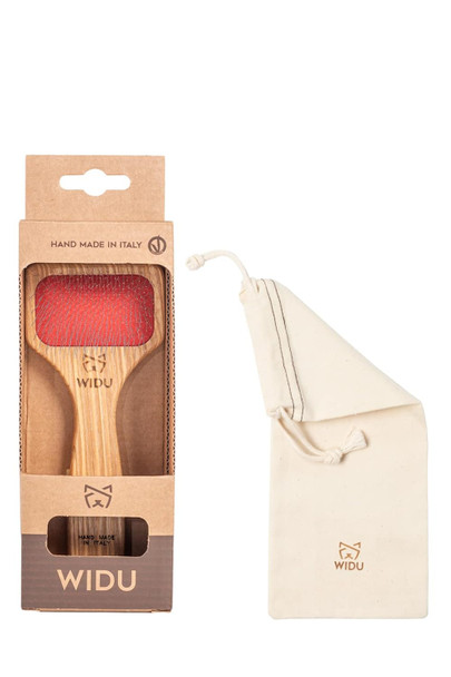 Brush For Dogs And Cats, Ideal For Small Pets With Long Hair, Professional Carder In Ash Wood, Handmade In Italy - 16 X 7 Cm, With 20 Mm Long Teeth And 70° Inclination