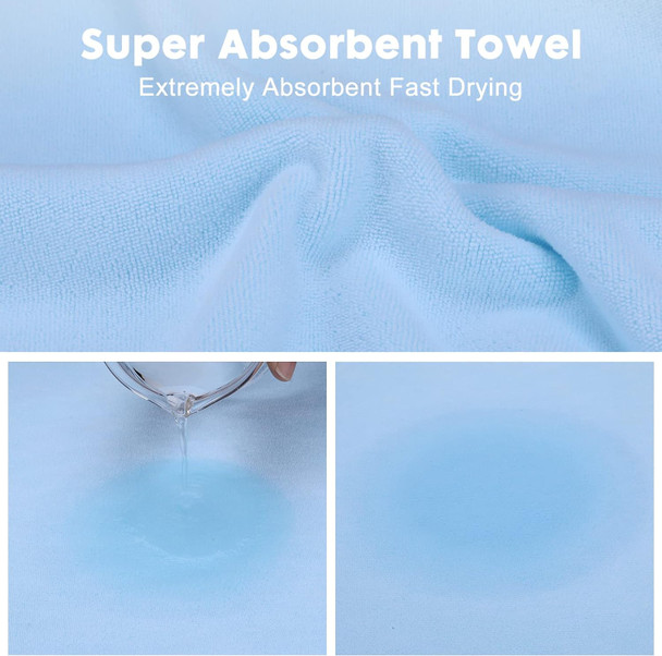 Pet Dog Cat Microfiber Drying Towel Ultra Absorbent Great For Bathing And Grooming (4-Pack)