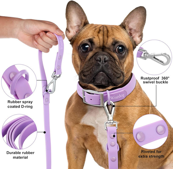Waterproof Dog Leash: Standard Dog Leashes With 2 Hooks For Walking, Adjustable Lengths For Traffic Control Safety, Durable And Odor Proof, For Medium Large Dogs (Lilac,M)