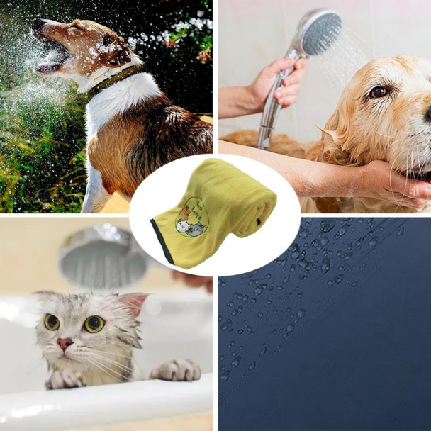 Microfiber Dog Towel- Super Absorbent Fast Drying Towel For Dogs Cats Yellow & Grey (L 27.56 55.12In)