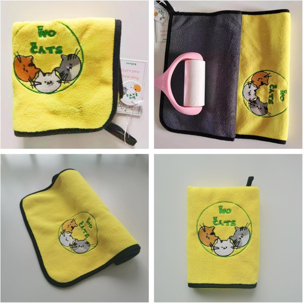 Microfiber Dog Towel- Super Absorbent Fast Drying Towel For Dogs Cats Yellow & Grey (L 27.56 55.12In)