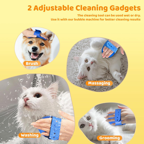 Electric Dog Cleaning Foam Machine, Dog Scrubber For Bath Supplies Brush Silicone Rubber Comb Button Lather Up Dense Foam Quickly For Long Short Haired Dogs Cats Grooming