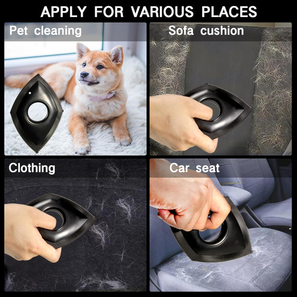 Pet Hair Removal Brush - Versatile Car And Carpet Cleaning Tool For Cats And Dogs Car Cleaning Supplies, Sofas, Lint, Carpet, Clothing Carpet Rake For Pet Hair Removal (Black)