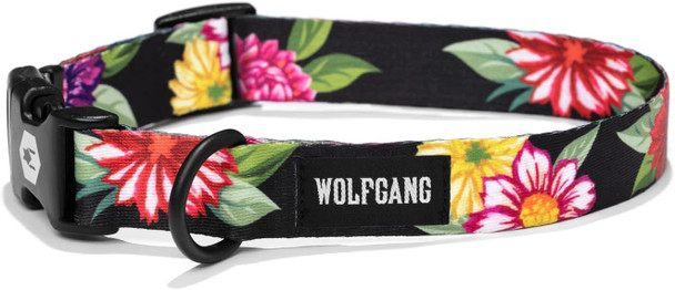 Wolfgang Premium Adjustable Dog Training Collar For Small Medium Large Dogs, Made In Usa, Darkfloral Print, Medium (1 Inch X 12-18 Inch)