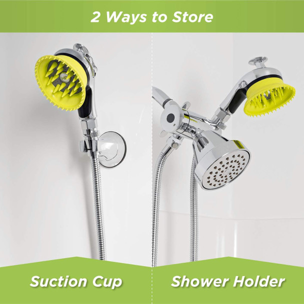 Quality Dog Wash Kits For Shower With Splash Guard Handle And Rubber Grooming Teeth. Regular And Deluxe Versions Available. (Deluxe Indoor Shower Kit & Garden Hose Attachment)