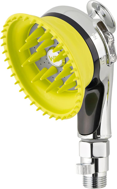 Wd Handheld Shower Brush With On/Off Switch And Water Pressure Control Shield Water While Brushing And Washing Simultaneously Dog Washing Shower Attachment