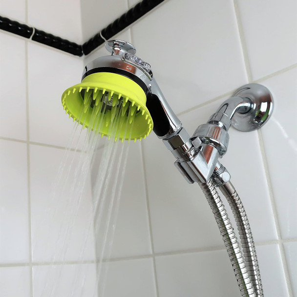 Wd Handheld Shower Brush With On/Off Switch And Water Pressure Control Shield Water While Brushing And Washing Simultaneously Dog Washing Shower Attachment