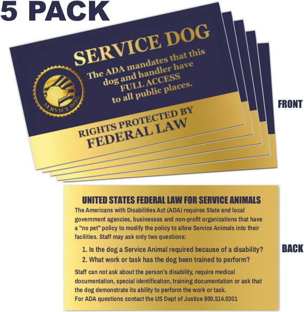 Service Dog In Training - Clip On Identification Patch Tag - Includes Five Service Dog Handout Cards - Clips Onto A Service Dog Vest, Harness, Collar, Leash Or Carrier