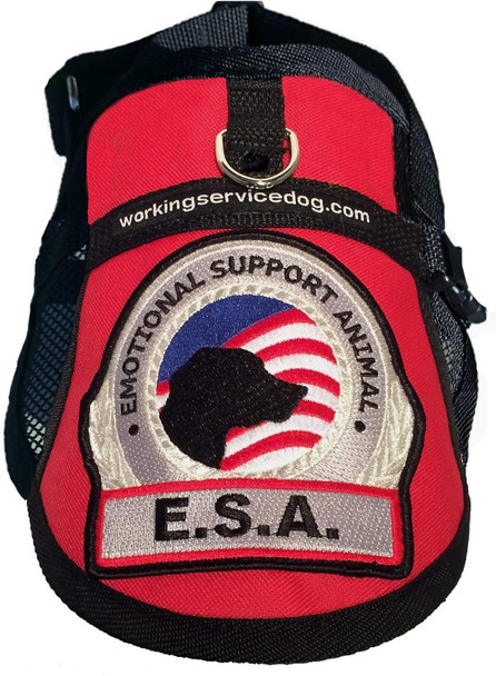 Premium Emotional Support Dog Vest Esa Dog Vest Mesh Cooling Panel Emotional Support Dog Harness Includes 5 Federal Law Esa Handout Cards (18 - 22 Girth, Red)