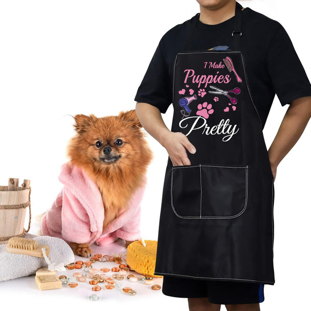 Wzmpa Dog Groomer Apron With Pocket Dog Grooming S I Make Puppies Pretty Adjustable Apron For Dog Stylist Wzmpa Dog Groomer Apron With Pocket Dog Grooming S I Make Puppies Pretty Adjustable Apron For Dog Stylist