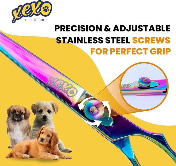Straight Dog Grooming Scissors - Essential Dog Scissors For Grooming - Straight Scissor For Pet Grooming Kit - 7.5 Right Handed Sharp Stainless Steel Shear For Dog Hair Cutting And Grooming